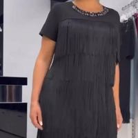 Keyla | Gestuftes Partykleid mit Fransen