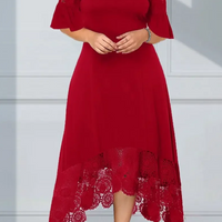 Emilys | Pulloverkleid mit Spitze und Rüschen