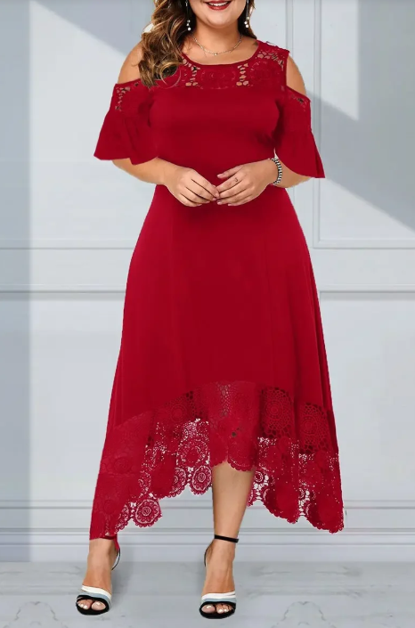 Emilys | Pulloverkleid mit Spitze und Rüschen