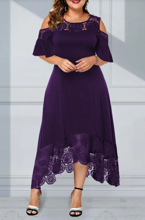 Emilys | Pulloverkleid mit Spitze und Rüschen