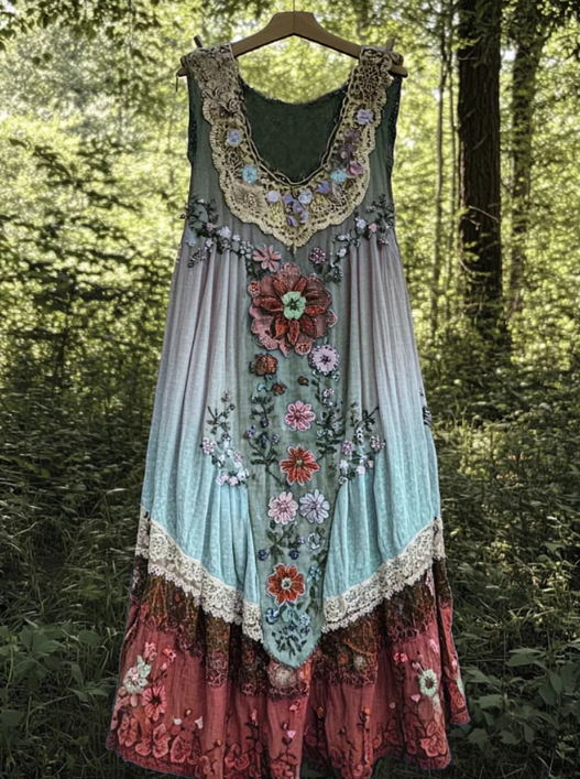 Ranya | Vintage Artisan Boho Maxikleid