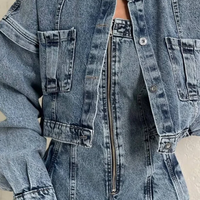 Zoa | Denim Bandeau-Zip-Overall und Jacke im Set