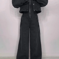 Zoa | Denim Bandeau-Zip-Overall und Jacke im Set