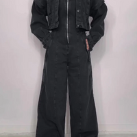 Zoa | Denim Bandeau-Zip-Overall und Jacke im Set