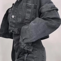 Zoa | Denim Bandeau-Zip-Overall und Jacke im Set