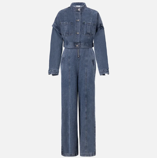 Zoa | Denim Bandeau-Zip-Overall und Jacke im Set