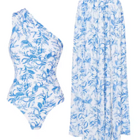 Rora | Set aus Kleid, Jumpsuit, Badeanzug und Rock mit passendem Druck