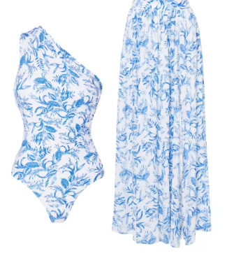 Rora | Set aus Kleid, Jumpsuit, Badeanzug und Rock mit passendem Druck