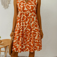 Myre | Gestuftes Kleid mit Blätterdruck