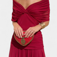 Evelyn | Elegantes Maxikleid mit floralen Details