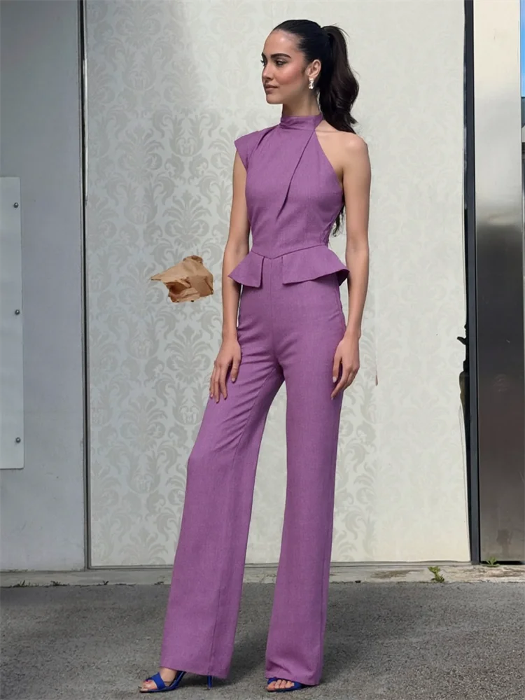 Amber™ | Damen Jumpsuit mit Solid Halter Taille