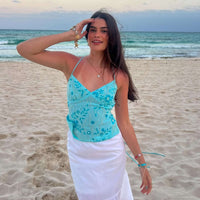 Ecka | Neckholder-Top mit Blumendruck