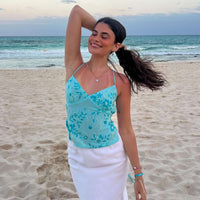 Ecka | Neckholder-Top mit Blumendruck