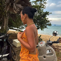 Ecka | Neckholder-Top mit Blumendruck