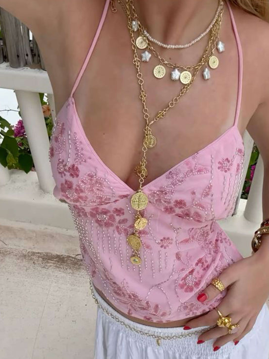 Ecka | Neckholder-Top mit Blumendruck