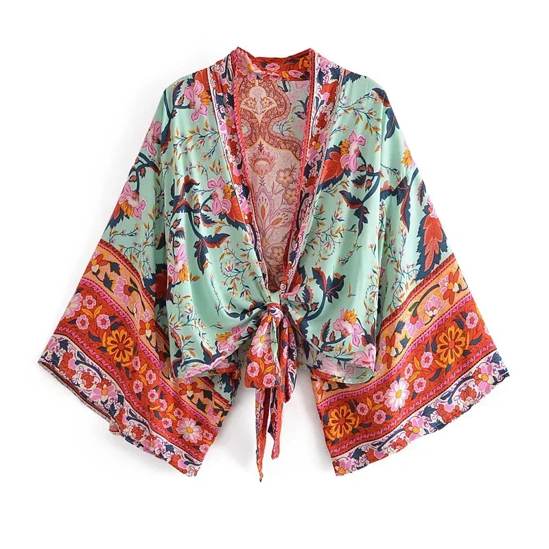 Giulia | Kimono-Top mit Blumenmuster