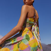 Otelle | Buntes abstraktes plissiertes Midikleid