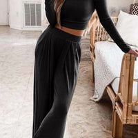 Tamara | Geripptes Crop-Top & Hosen-Set