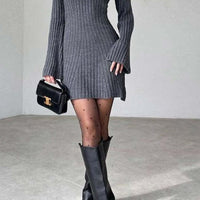 Roxy | Unifarbenes Rippstrick-Kleid