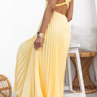 Selena | Elegantes Maxikleid mit plissiertem V-Ausschnitt