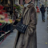 Paloma | Langer Mantel aus Kunstpelz