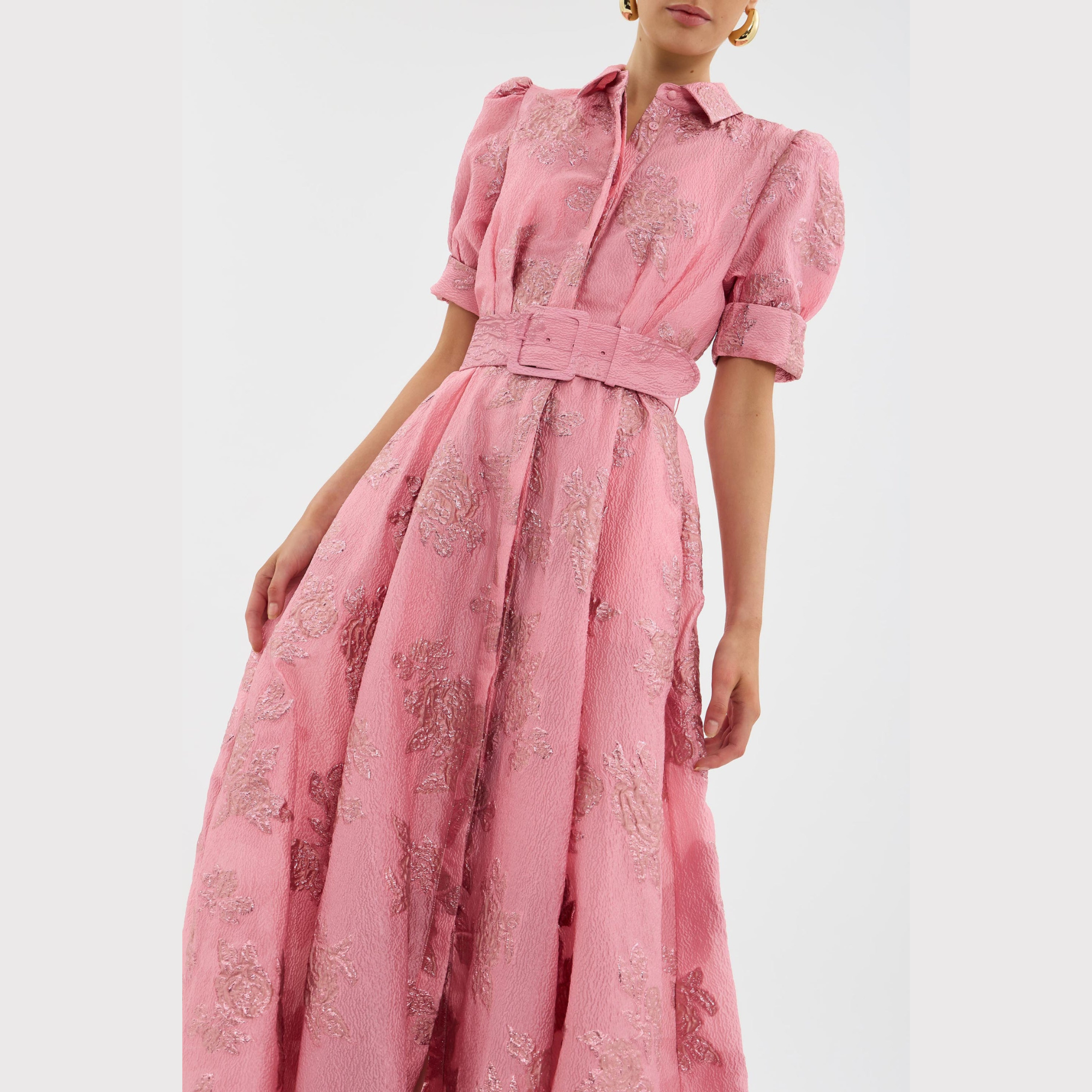 Heanna | Rosa Kleid mit Puffärmeln