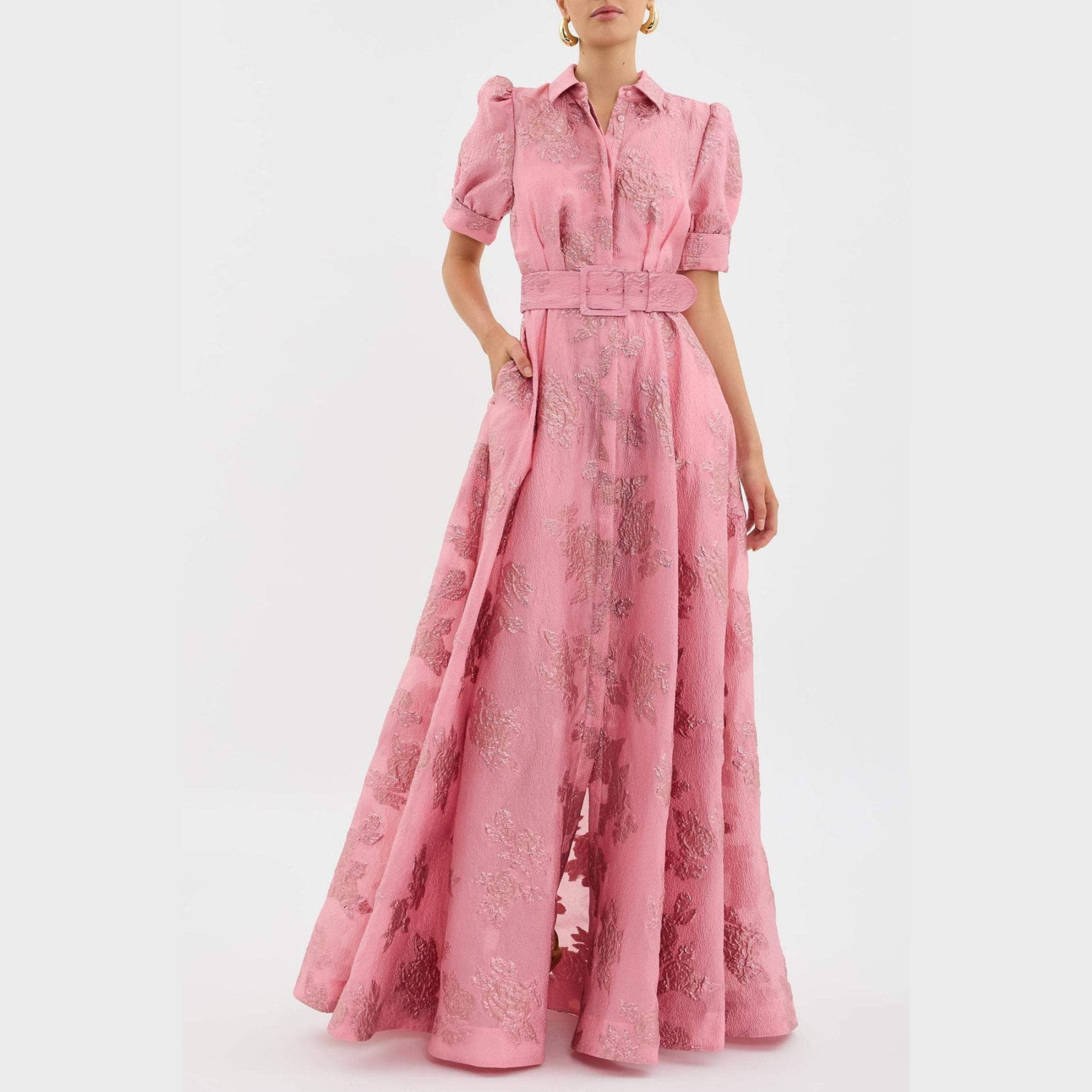 Heanna | Rosa Kleid mit Puffärmeln
