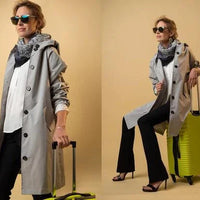 Eden | stylischer Mantel, weiter Schnitt, Kapuzendesign.