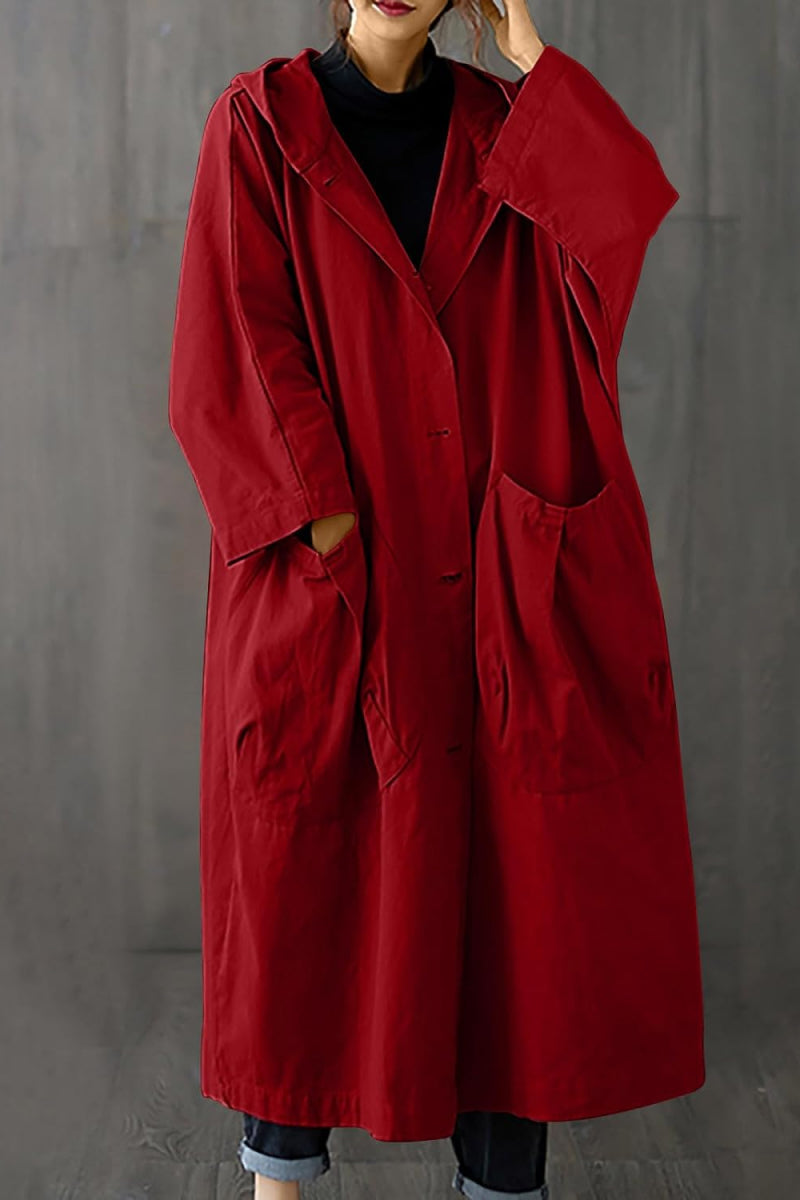 Nida | Oversize-Windjacke in Burgunderrot