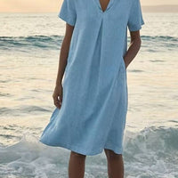 Bela | Kleid mit V-Ausschnitt und Taschen