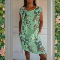 Teres | Rundhalskleid mit botanischem Print