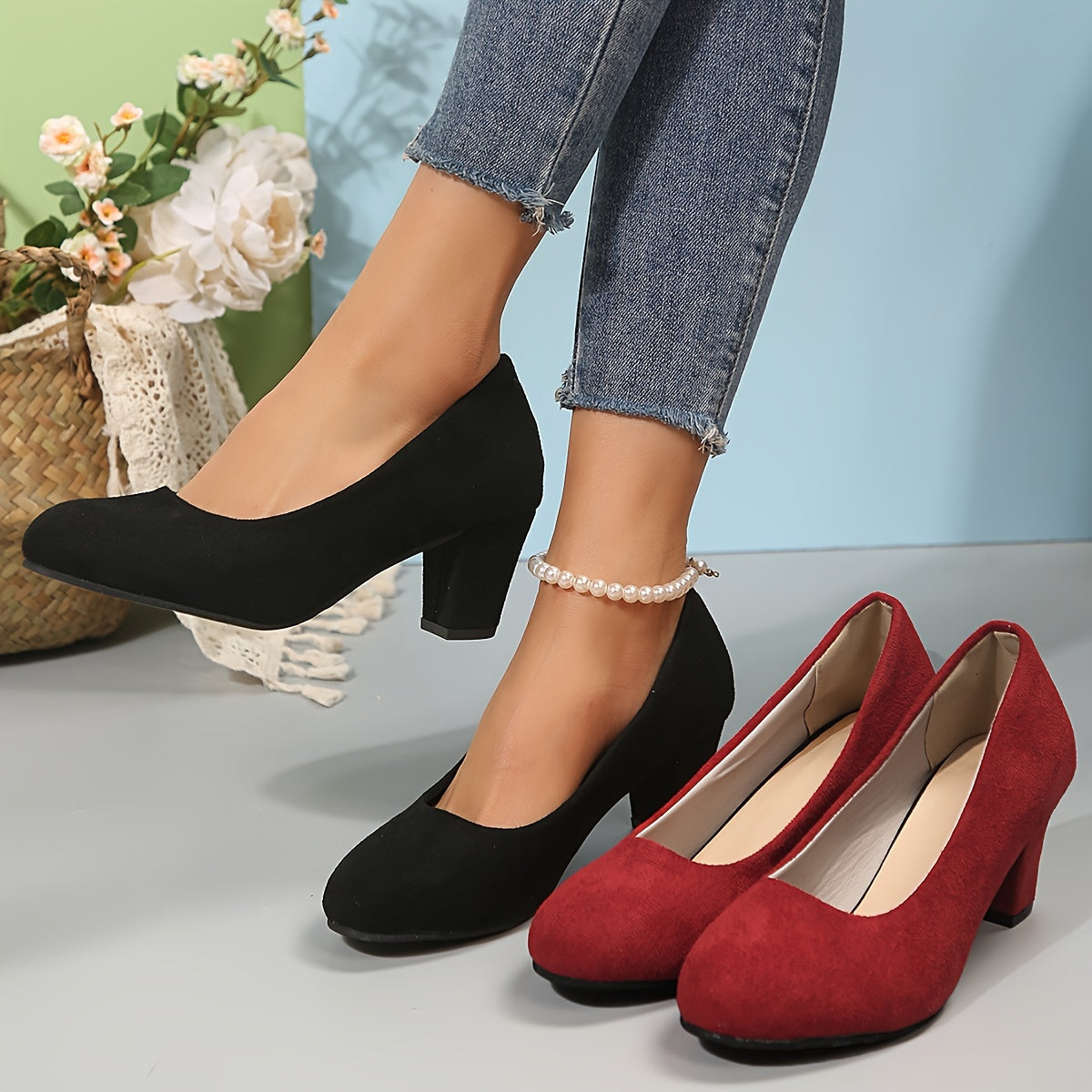 Laurela | Pumps mit breiter Zehenkappe und stabilem Absatz