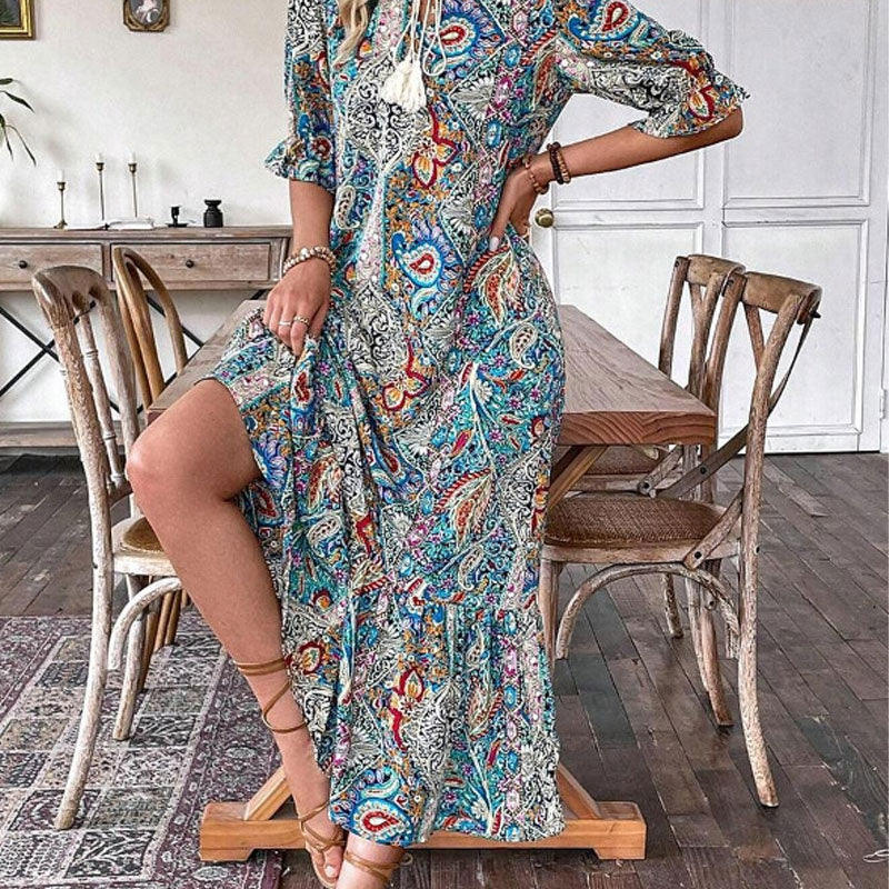 Elgina | Feminines Boho-Kleid im floralen Design