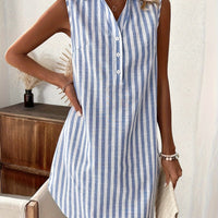 Carlene | Lässiges Hemdblusenkleid mit Streifenmuster