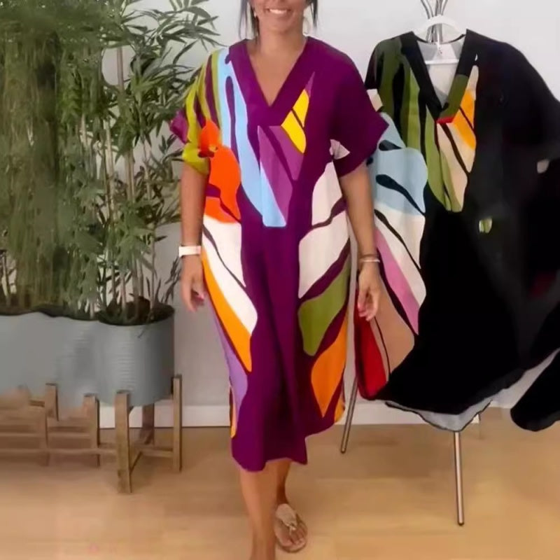 April | Damenkleid mit kurzen Ärmeln und Herzausschnitt