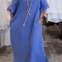 Hazel | stylisches Baumwollkleid für den Alltag in einfarbigem Design