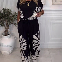 Narsi | Anzug Temperament gedruckte Tasche weite Hose