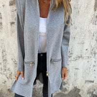 Ida | Rundhals-Reißverschluss Langarm Freizeitjacke