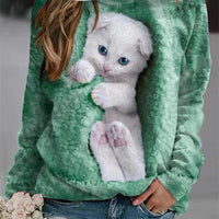 Gisela | Langarmshirt mit Katzenmotiv