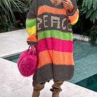 Elva | Langärmeliges Pulloverkleid mit V-Ausschnitt