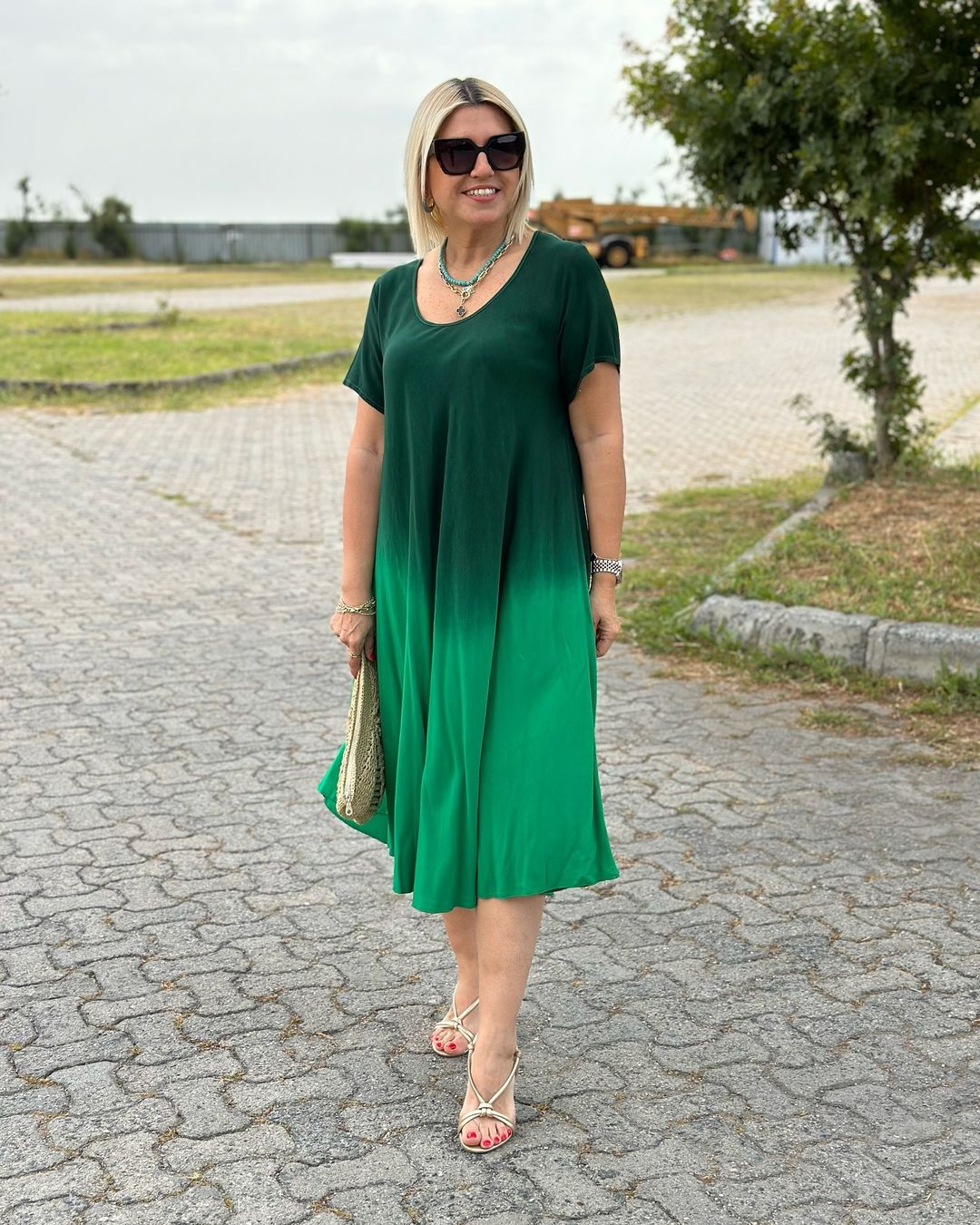 Samara | Bequemes Kleid aus Baumwolle im Batik-Stil