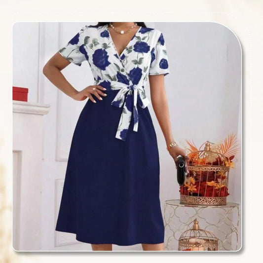 Echa | Geblümtes Midikleid in Wickeloptik