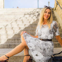 Kali | Elegantes Midikleid mit Rundhalsausschnitt