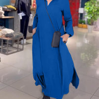 Uzila | Langes, lockeres Kleid mit Schlitz