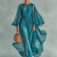 Isadira | Langes Chiffonkleid