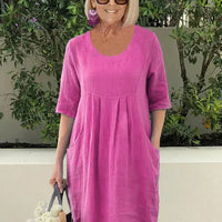 Yamileth | stylisches Baumwollkleid mit Seitentaschen