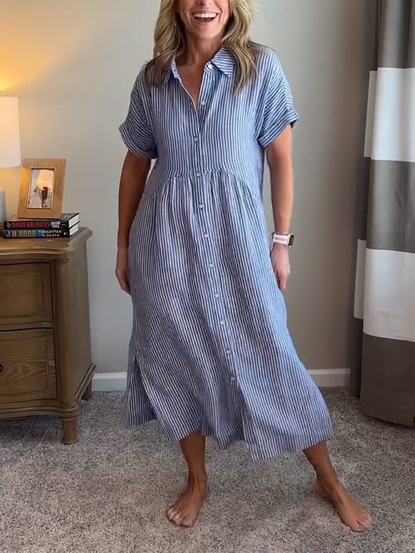 Ivey | feminines Kleid mit Knöpfen und Aufschlägen