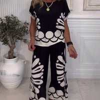 Narsi | Anzug Temperament gedruckte Tasche weite Hose