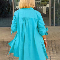 Tesla | Lange Hemdjacke aus Baumwolle für Frauen