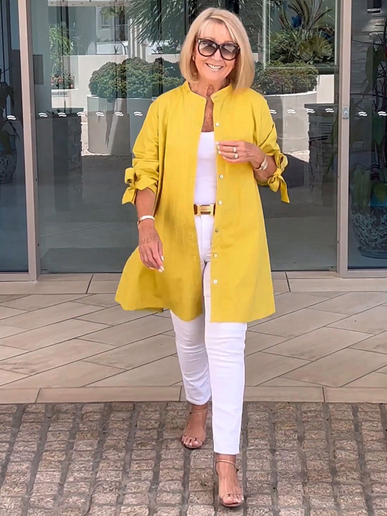 Tesla | Lange Hemdjacke aus Baumwolle für Frauen